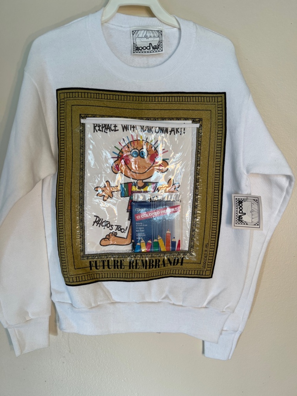 Vintage Zoodles White 'Future Rembrandt' Graphic Sweatshirt